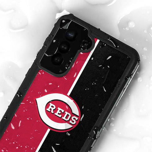 MLB Cincinnati Reds Split Galaxy S24 Plus Waterproof Case